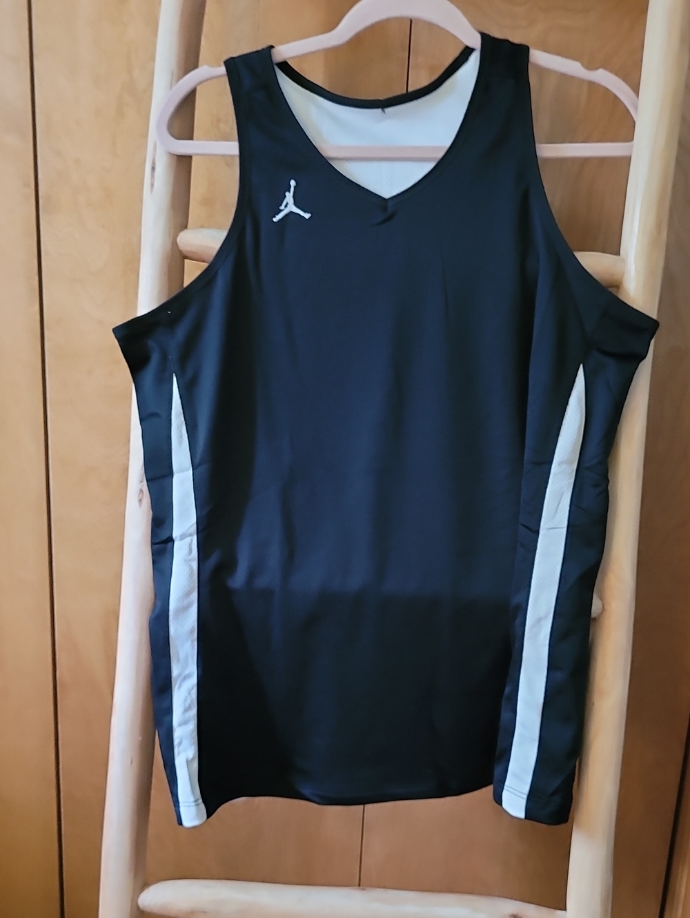 Women Basketball Jordan Black Jersey Tank with White Side Panels